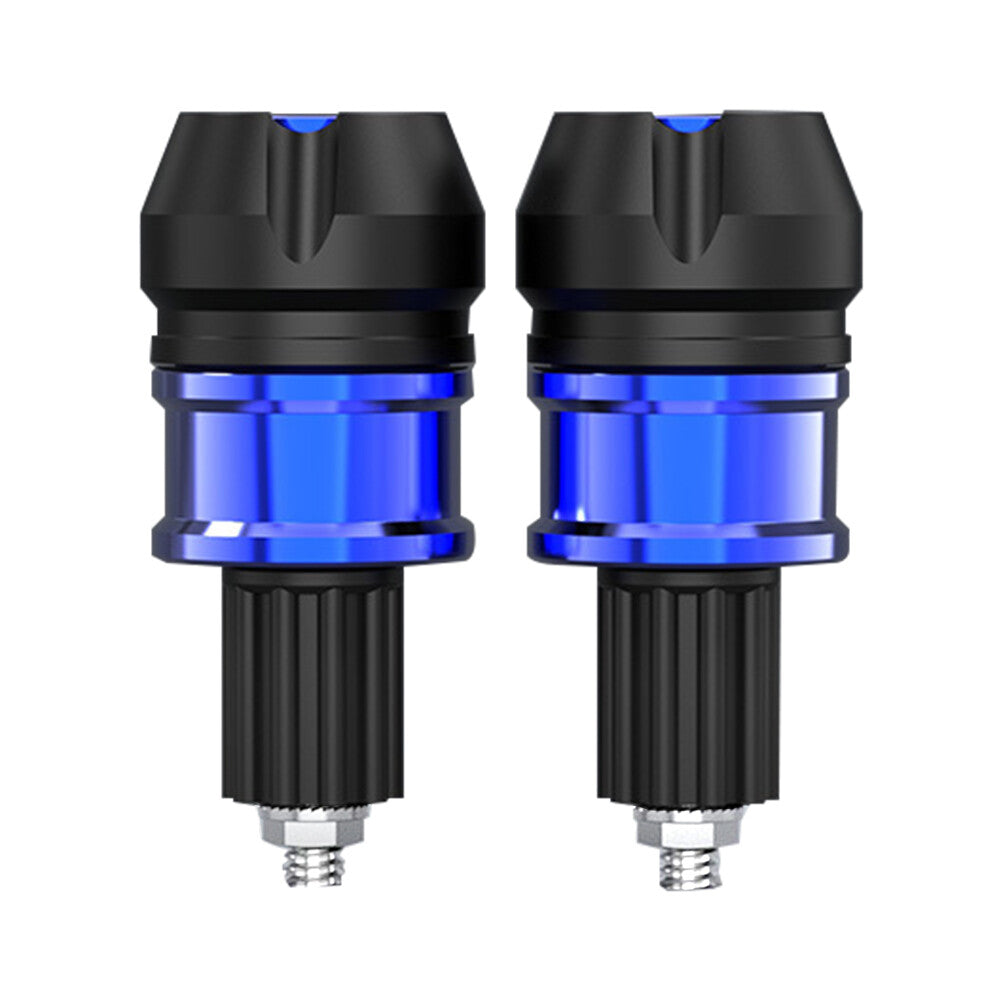 Pair CNC Aluminum Motorcycle ATVs Handlebar Grips Bar End Cap Plugs Slider Blue Q