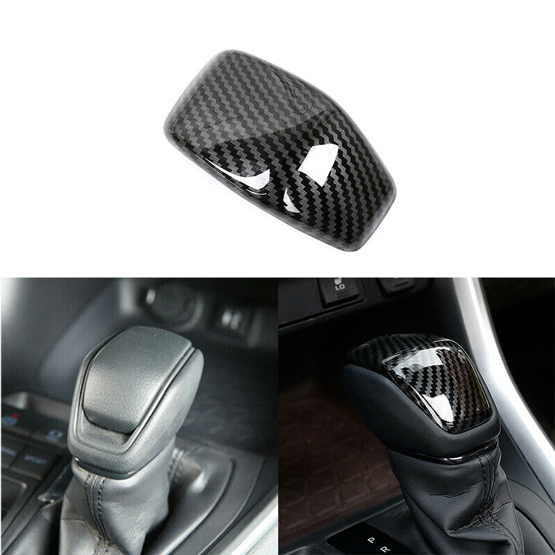 Carbon Fiber Gear Shift Knob Cover Trim Accessory for Toyota RAV4 XA50 2019-2021