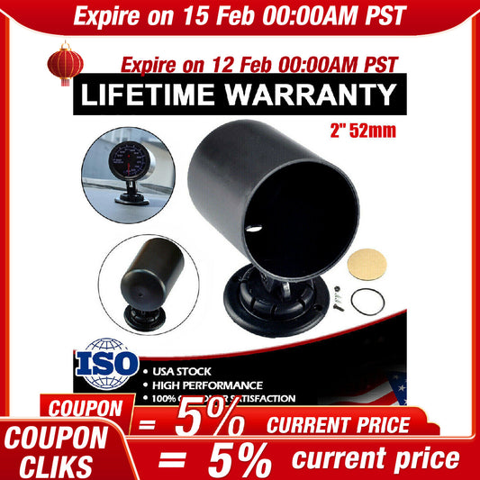 Universal 52mm 2 Single Gauge Pod Mount Holder Dashboard Bracket Meter Cup ABS!