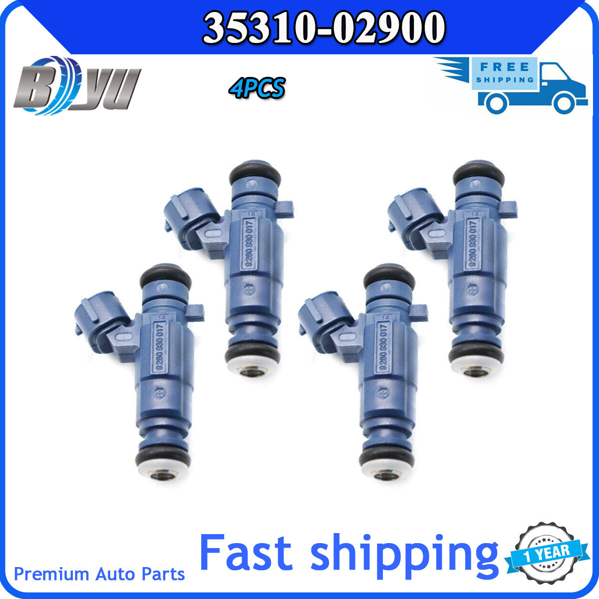 4-piece fuel injector 35310-02900 for Hyundai Atos MX i10 PA and for Kia Picanto BA 1.1 04-16- v