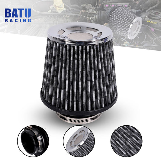New Carbon pattern 76mm High Flow Inlet Air Intake Cone Filter For Car/Truck/SUV