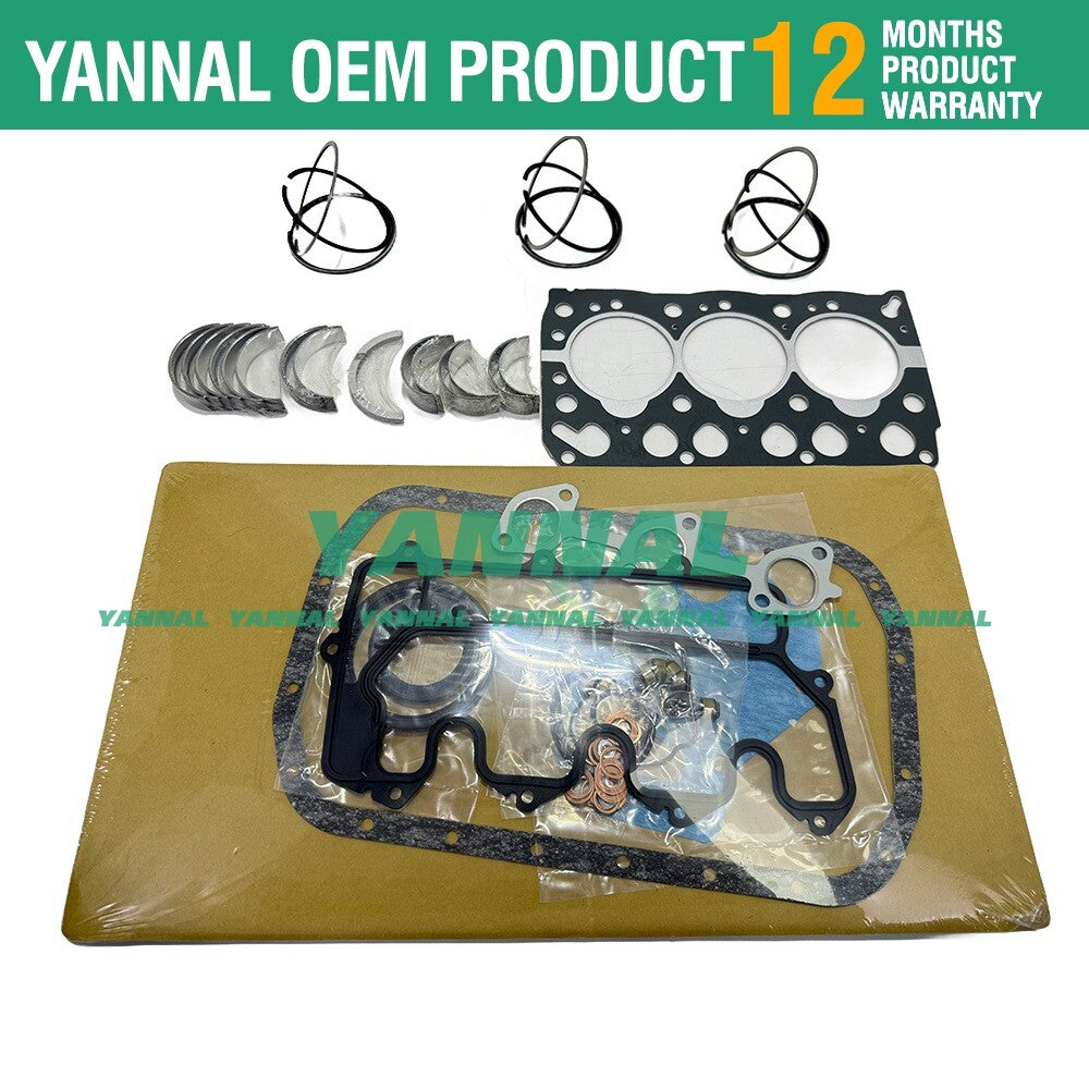 Suitable for ISUZU 3LB1 excavator overhaul Re-ring Kit - Piston ring head gasket bearing