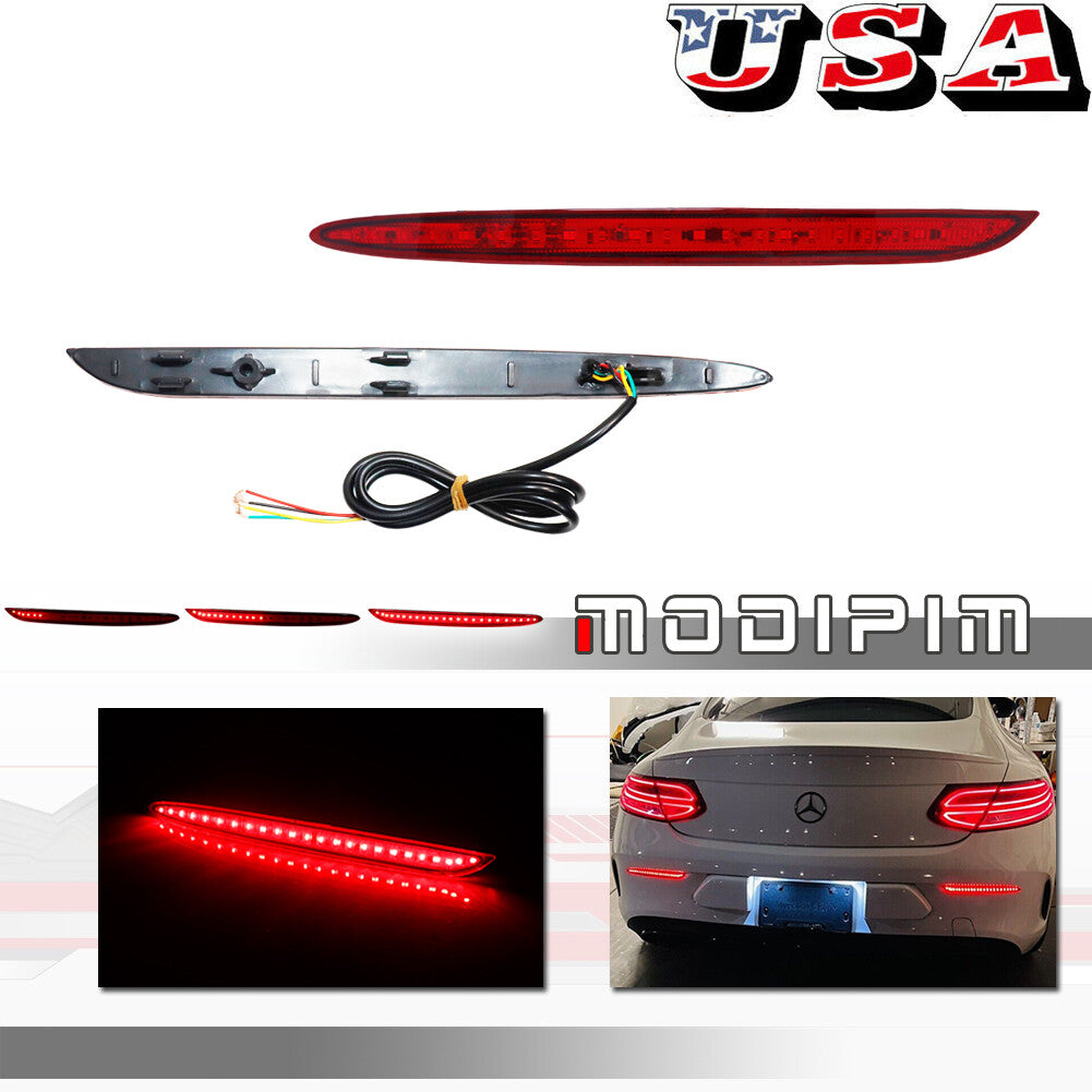 One pair of LED rear reflector brake light tail for 17-23 for Benz C300 C300 & 17-20 AMG GT- v