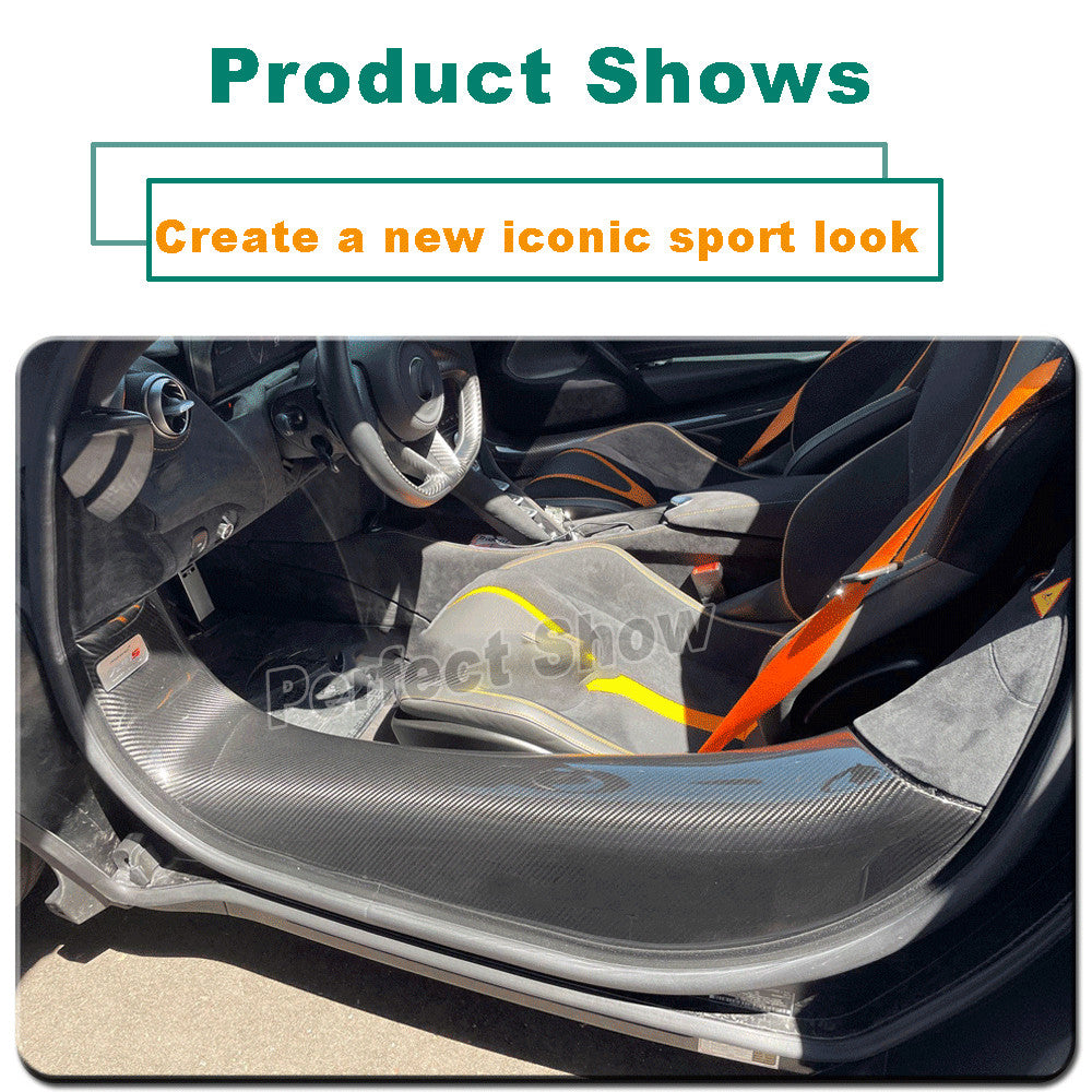 for McLaren 540C 570GT 570S 2-Door 15-22 Real Carbon Door Sills Threshold Panels