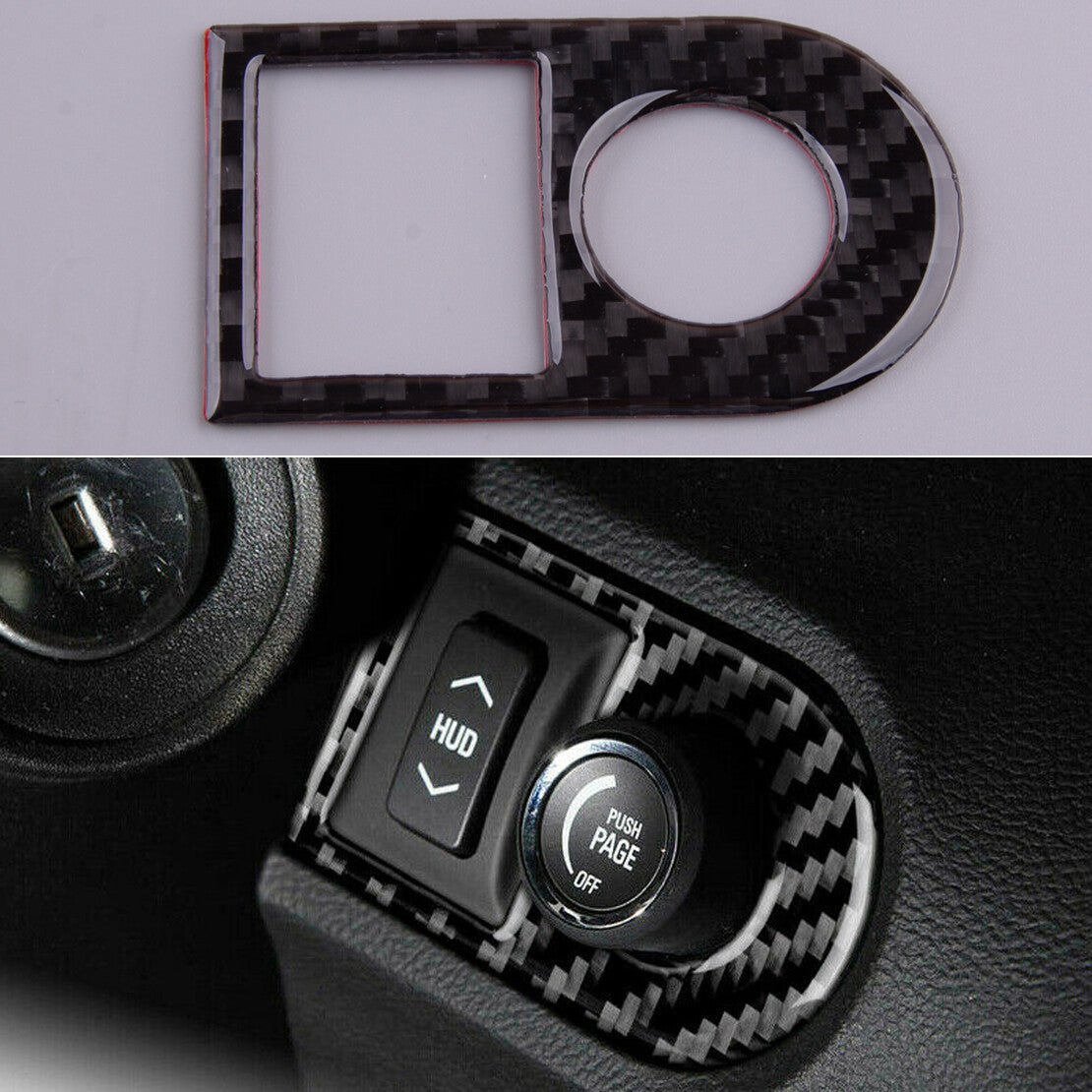 Black HUD Panel Cover Sticker Carbon Fiber fit for Chevrolet Camaro 2010-2015