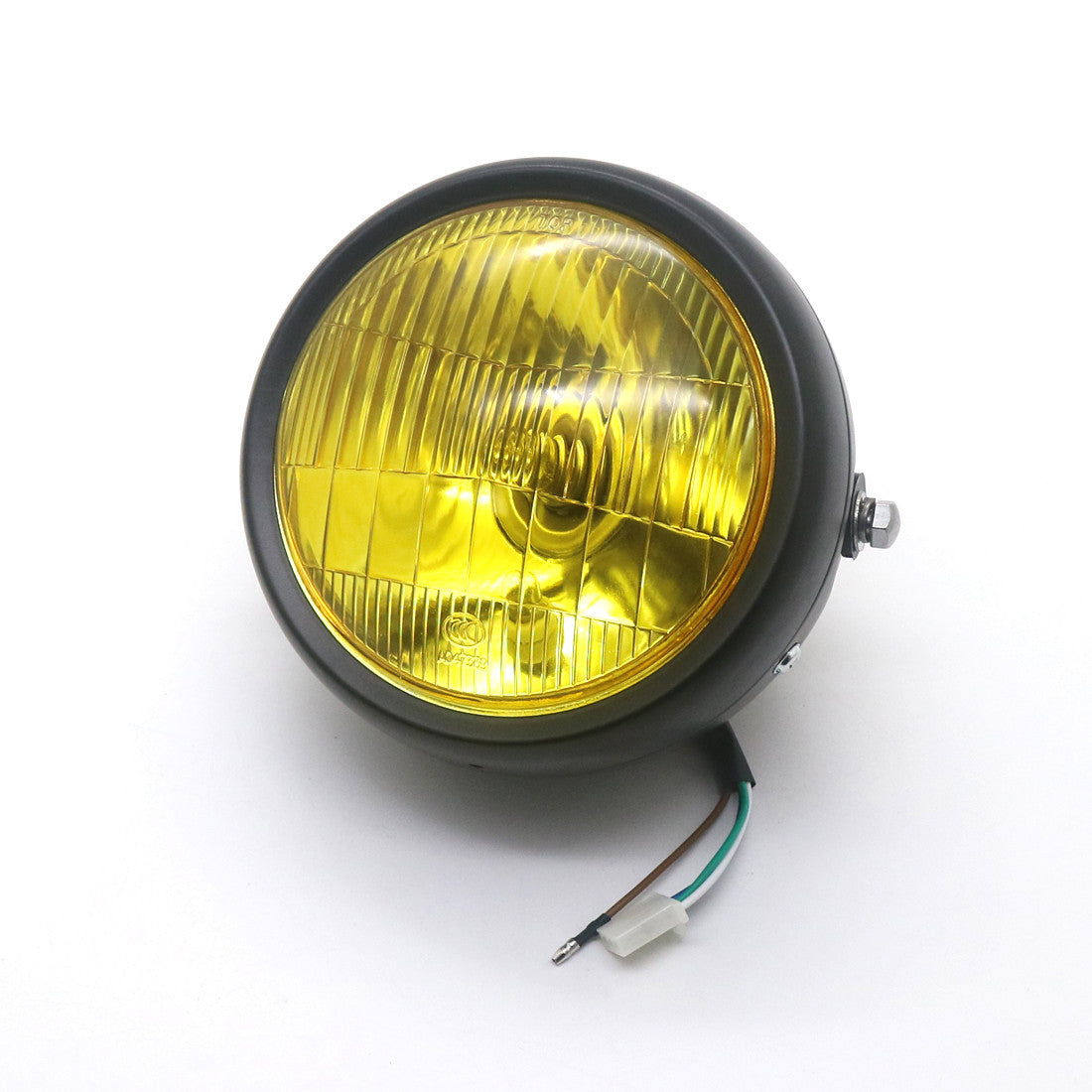 Black Metal Retro Amber Lens Front Headlight For CG125 GN125 Cafe Racer Bobber Q