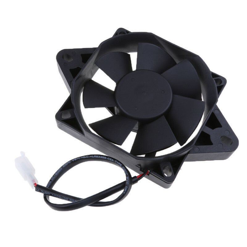 Motorcycle Atv Mx Black 12 Volt Oil Cooler Electric Engine Cooling Fan Radiator