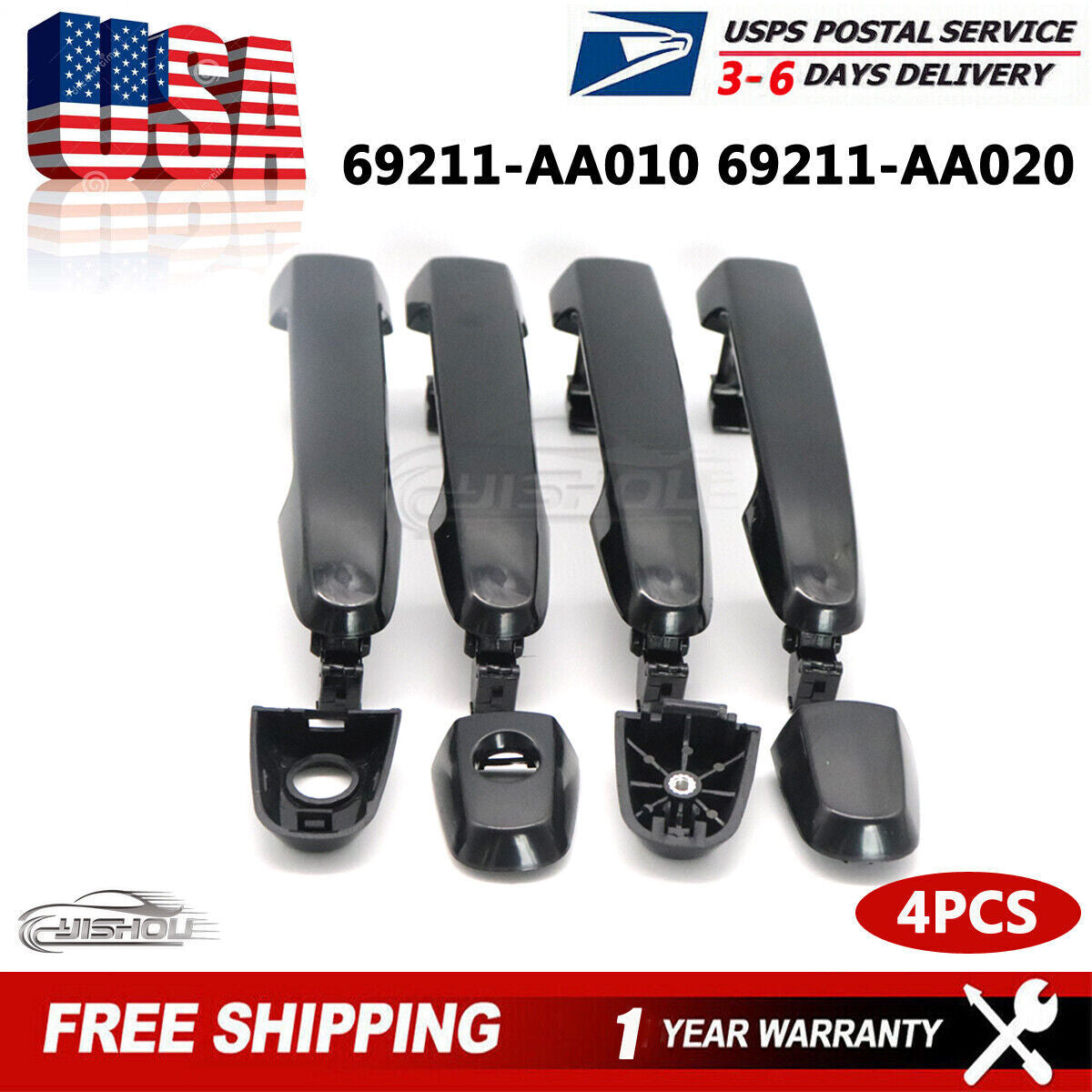 for Toyota for Corolla Matrix 2003-08 4PCS Front Rear Left Right Outside Door Handle