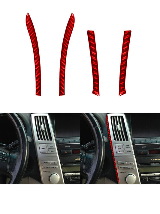 2x Carbon Fiber Interior Central Console Side Cover Trim for Acura TSX 2009-2014 v