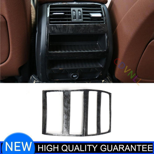 for BMW 5 Series 2011-16 Black Wood Grain Rear Row Air Outlet Vent Frame Trim 1P