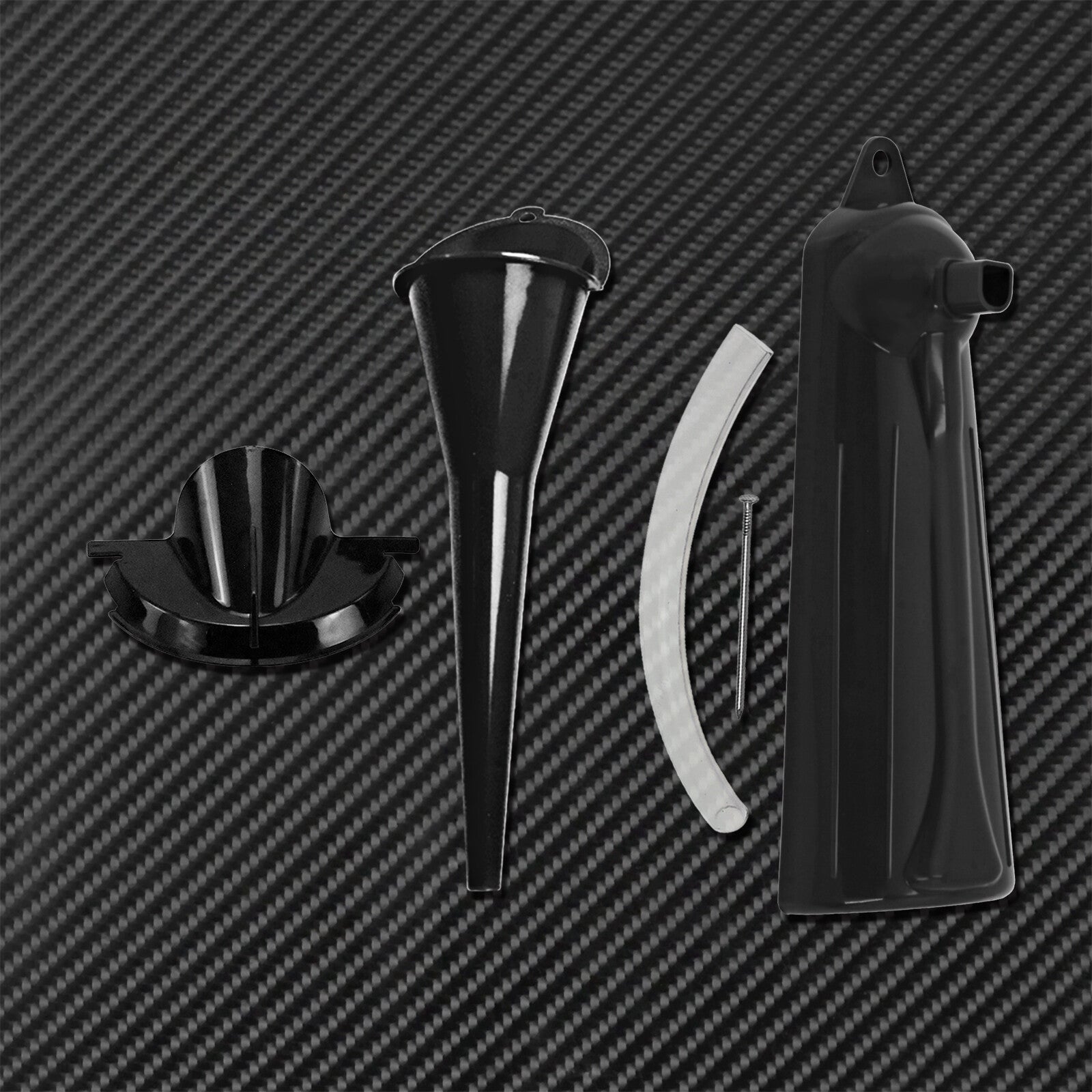 Primary Case + 9'' Car Neck Transmission Crankcase Fill Oil Funnel Set Black Q