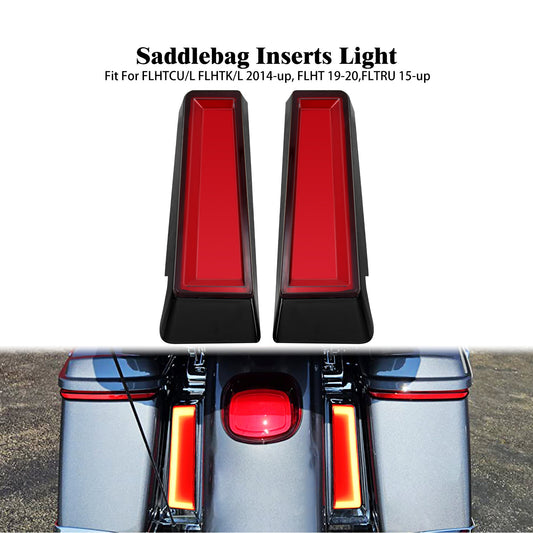 Saddlebag Side Insert Fender Fascia LED Light Fit for Harley Touring FLHT 14-20
