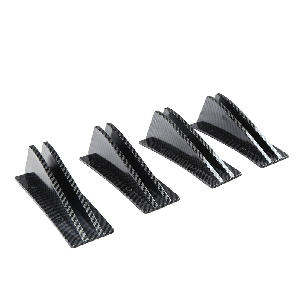 Carbon Fiber Look Shark Fin Wing Body Rear Bumper Lip Diffuser Splitter Spoiler
