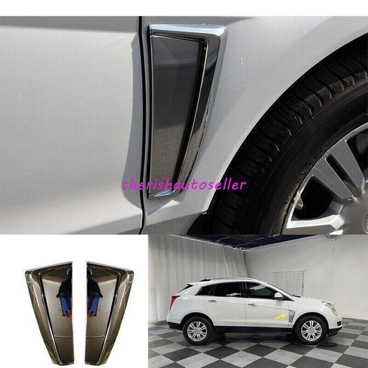 for Cadillac SRX 13-2015 Chrome LED Front Side Air Wing Vent Fender Replace 2PCS