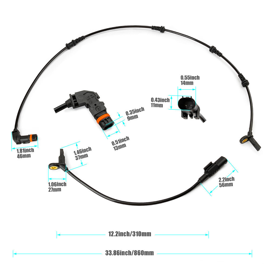 4X GL350 GL550 ML320 ML350 Front & Rear ABS Wheel Speed Sensor for Mercedes Benz