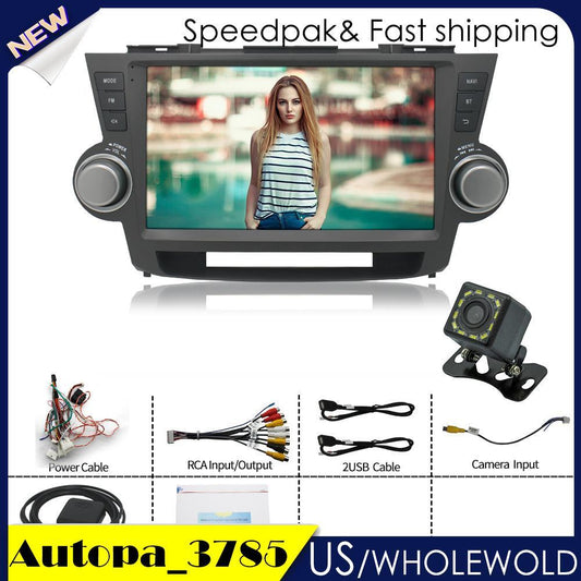 Android 12 Car Stereo GPS Radio Navi Wifi CarPlay For 2009~14 for Toyota Highlander