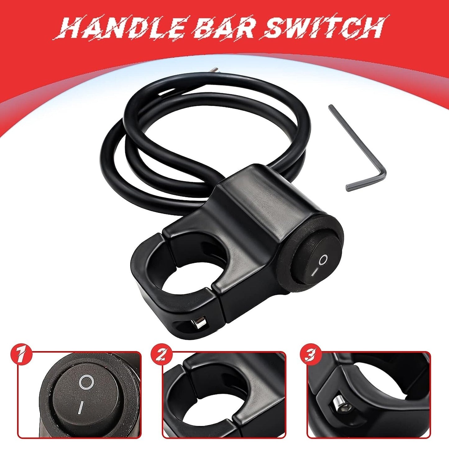 12V Motorcycle Switch Handlebar 22mm for Fog Light Brake Handlebar Switch