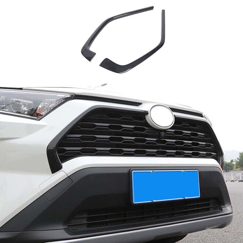 ABS Carbon Fiber 2019-2023 for Toyota RAV4 Front Bumper Center Hood Grill Strip