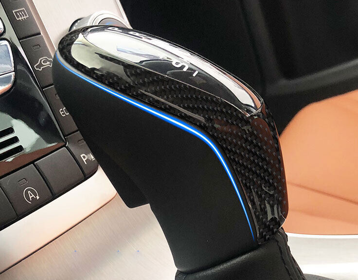 for Volvo XC60 2010-2017 Real Carbon Fiber Console Gear Shift Knob Cover Trim 1x
