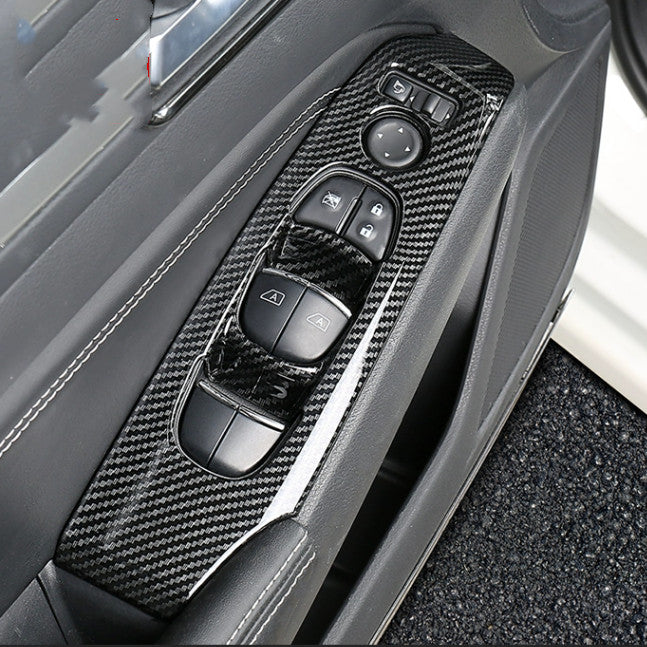 Carbon Fiber Inner Window Switch Panel Cover Trim For Altima 2019-2023 v