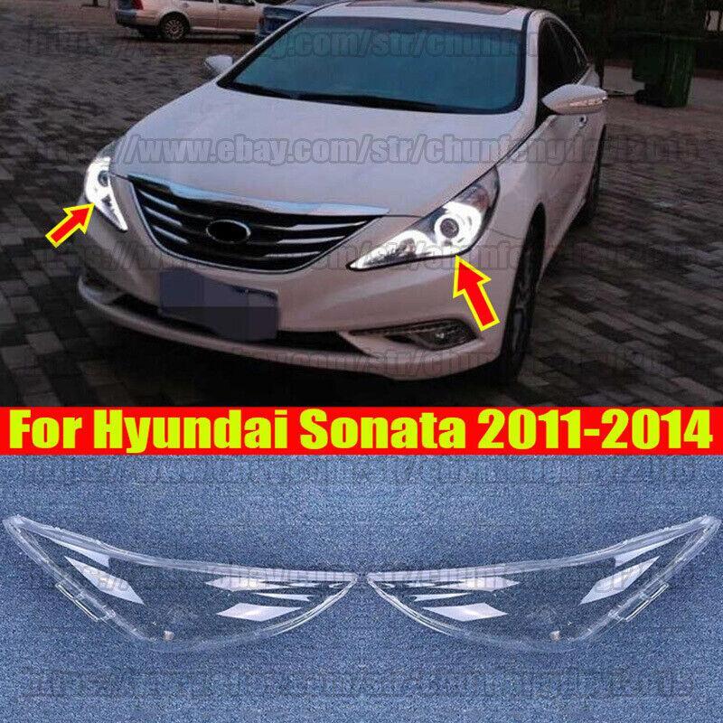 2pcs Left Right Headlight Lens Headlamp Cover for 2011-2014 for Hyundai Sonata