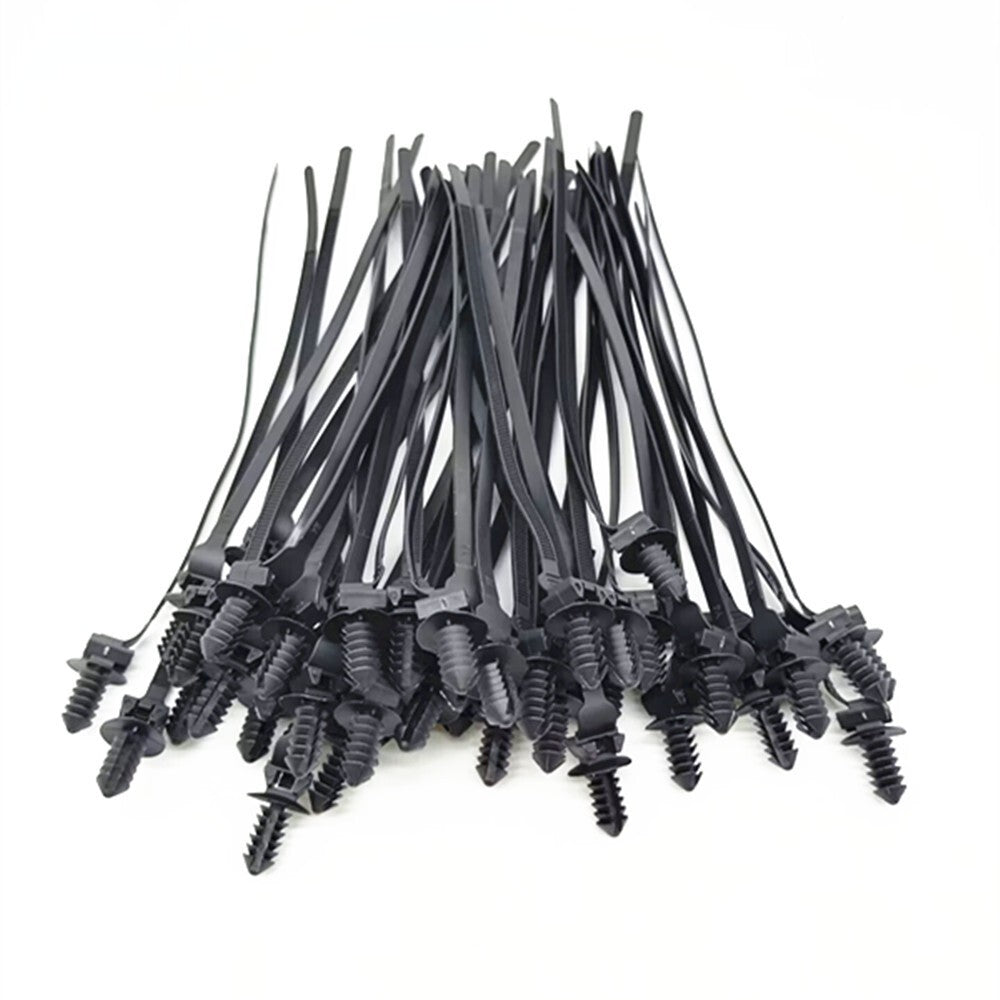 50Pcs Car Pipe Cable Fastener Bundle Nylon Cable Ties Wrap Push Clip Zip Strap