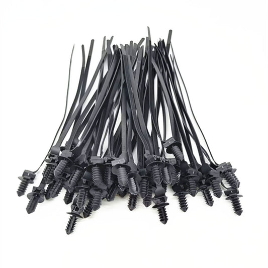 50Pcs Car Pipe Cable Fastener Bundle Nylon Cable Ties Wrap Push Clip Zip Strap