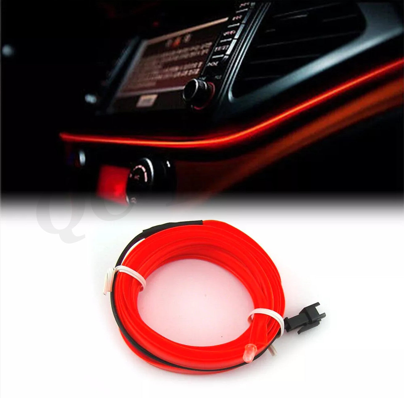 Red LED Car Interior Decorative Light, Stylish Linear Light Accessories, 2 Meters