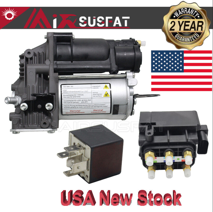  for MERCEDES X166 W166 GL350 GL450 SUSPENSION COMPRESSOR+VALVE BLOCK+RELAY