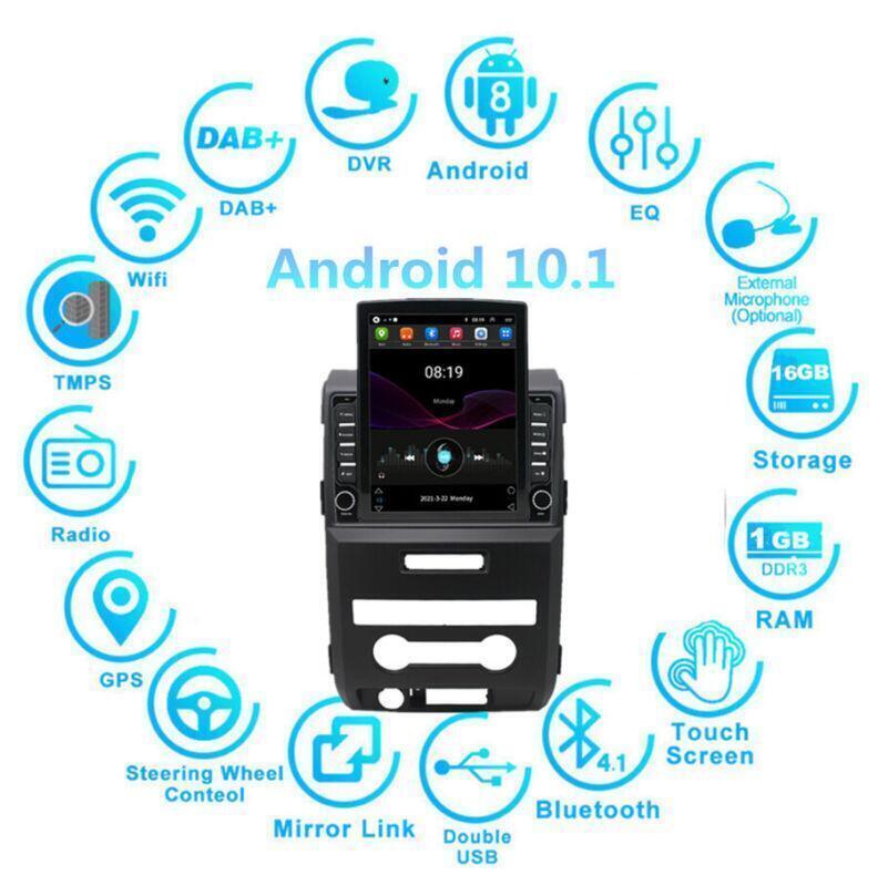 9.7 Vertical Android 10.1 Car GPS Navi W/ Canbus 1+16G for Ford F150 2009-2012