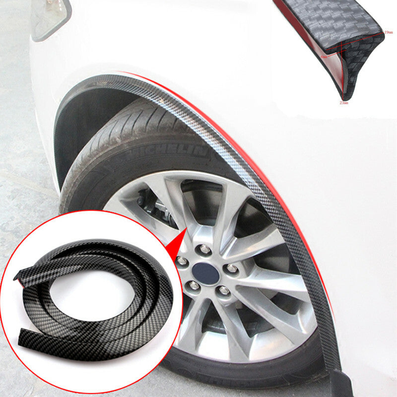 Car Carbon Fiber Wheel Fender Flare Extension Lip Anti-Scratch Soft Strip Fender
