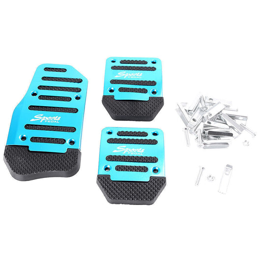 Fit Manual Cars Sport Pedals Blue Unversal Car Brake Clutch Throttle Foot pedal Q