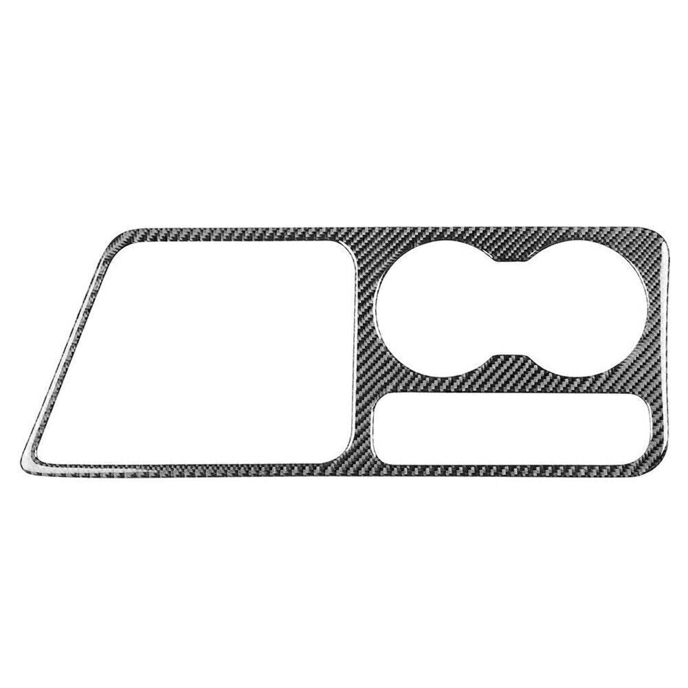 Carbon Fiber Console Water Cup Holder Panel Cover Fit for Dodge for Challenger 2008-14