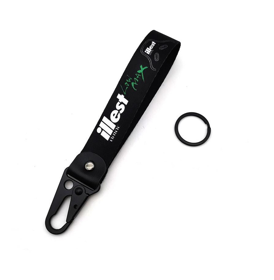 Car keychain/key ring with lanyard, black, suited for Nissan .