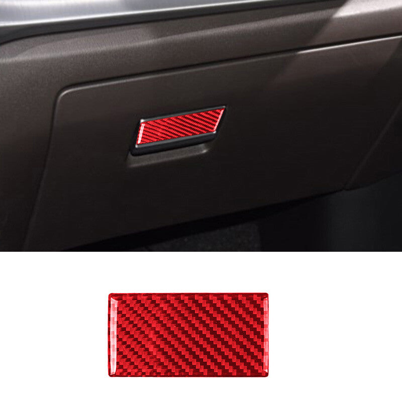 Red Carbon Fiber Interior Glove Box Handle Cover Trim for Mazda CX-9 2016-2022
