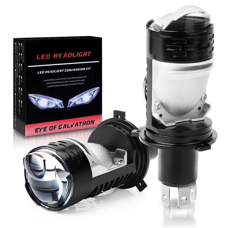 2x F50 LED Projector Lens Headlight Bulb H4 Hi-Lo Beam 6000K White 50W Spotlight