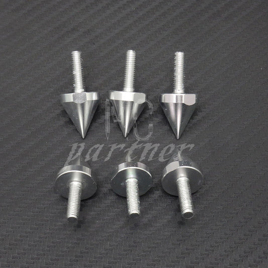 6 PCS M5 Silver Aluminum Spike Bolts For Windscreen Fairings License Plate Bolts Q
