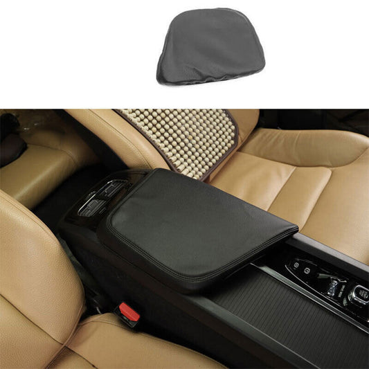 Black Leather Central Console Armrest Box Cover Trim PU for Volvo S60 2019-2023