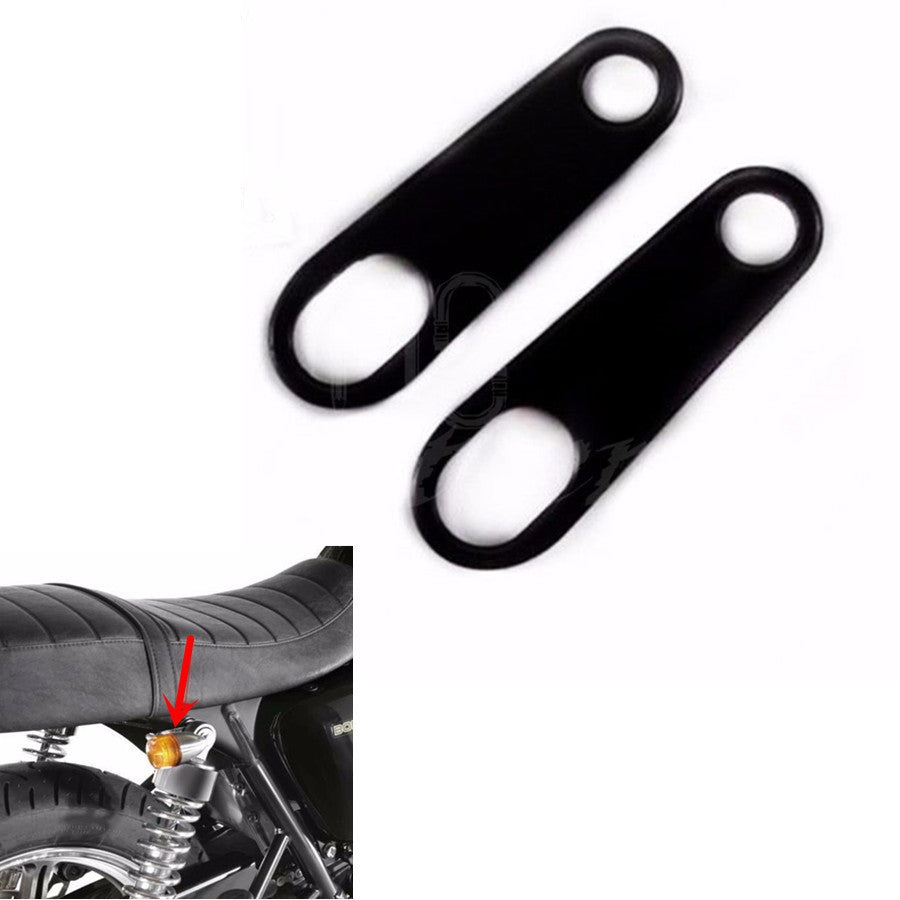 Black Rear Turn Signal Relocater Holder Shock Bracket Old School Cafe Racer Q