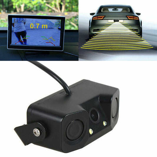 3in1 Universal Car for SUV Parking Reversing Radar Sensors Rear View Backup Camera Q