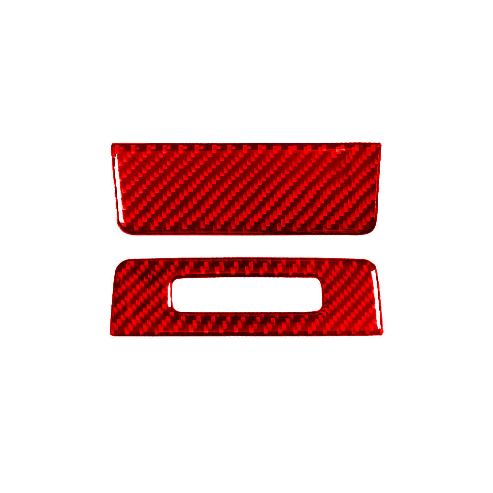 Red Rear Window Switch Buttons Trim Cover Carbon Fiber For Tacoma 2012-15 v