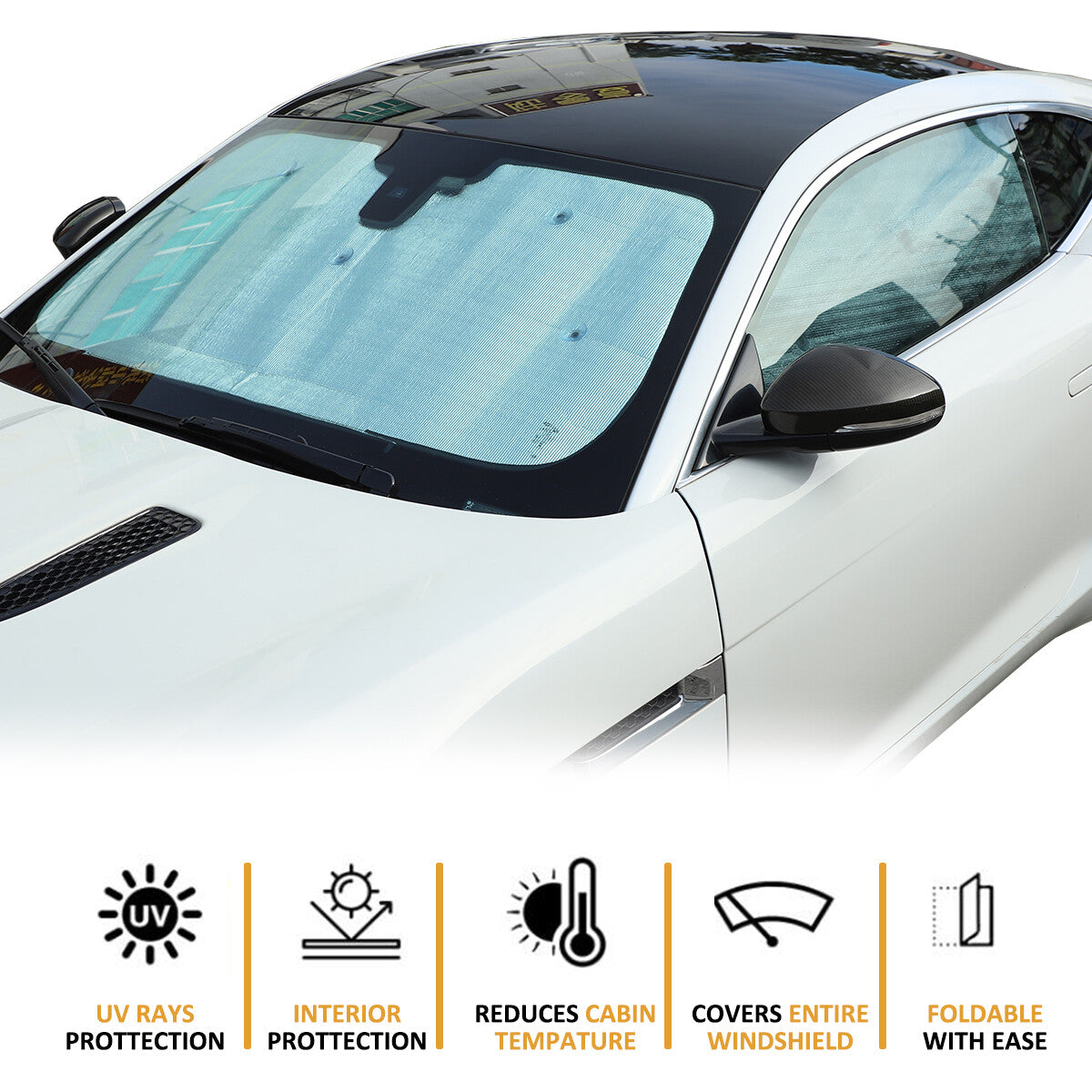 Carbon ABS Interior Mirror Base Cover Trim for Corvette C7 2014 - 19 - v