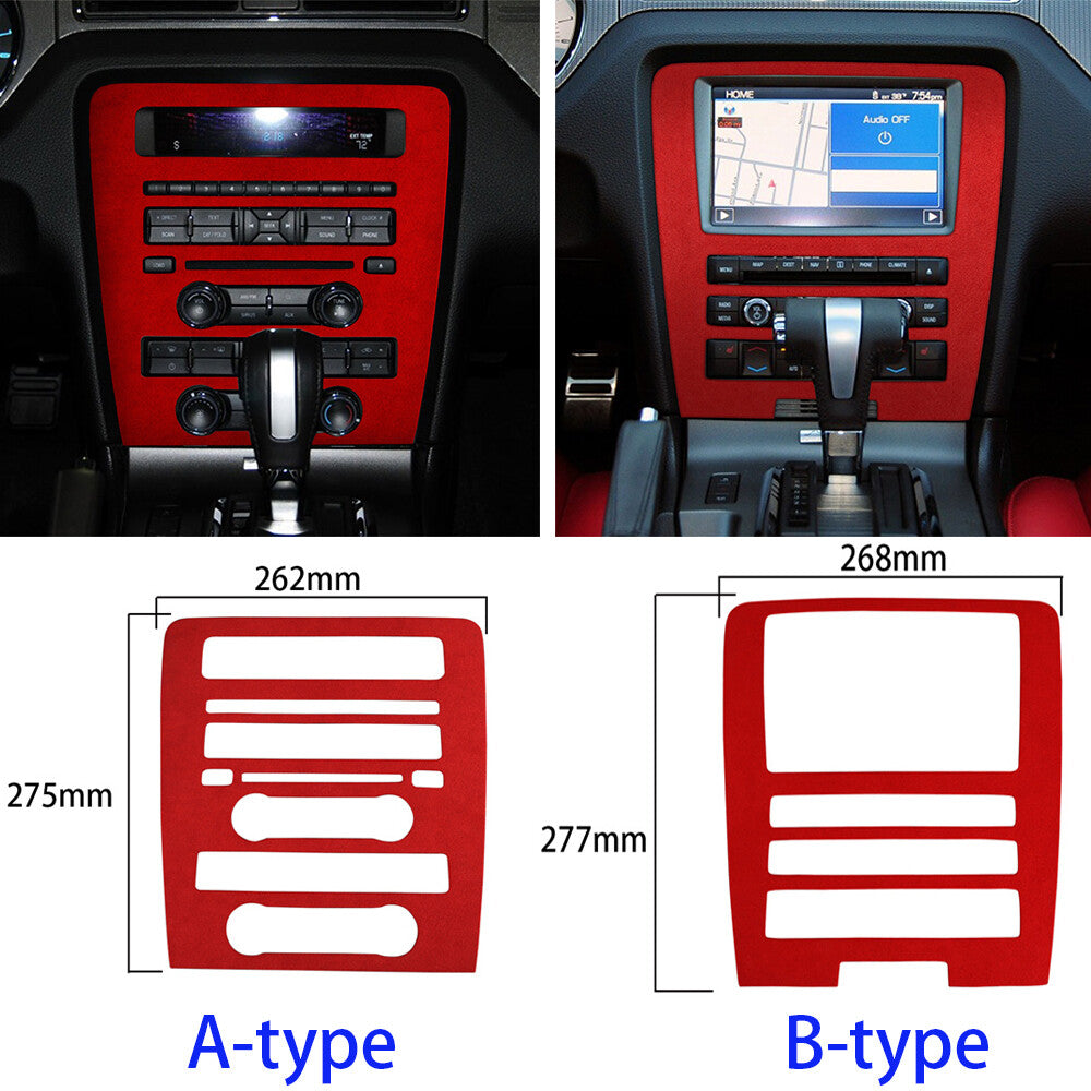 Suede Pink Central Control Navigation CD Panel Cover for Ford for Mustang 2009-2013