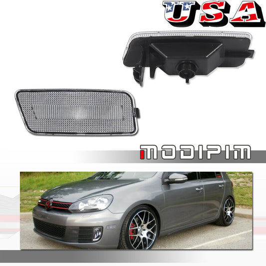 For 2010 - 2014 for VW MK6 for Golf GTI Clear Front Fender Side Marker Light Housing Set - v