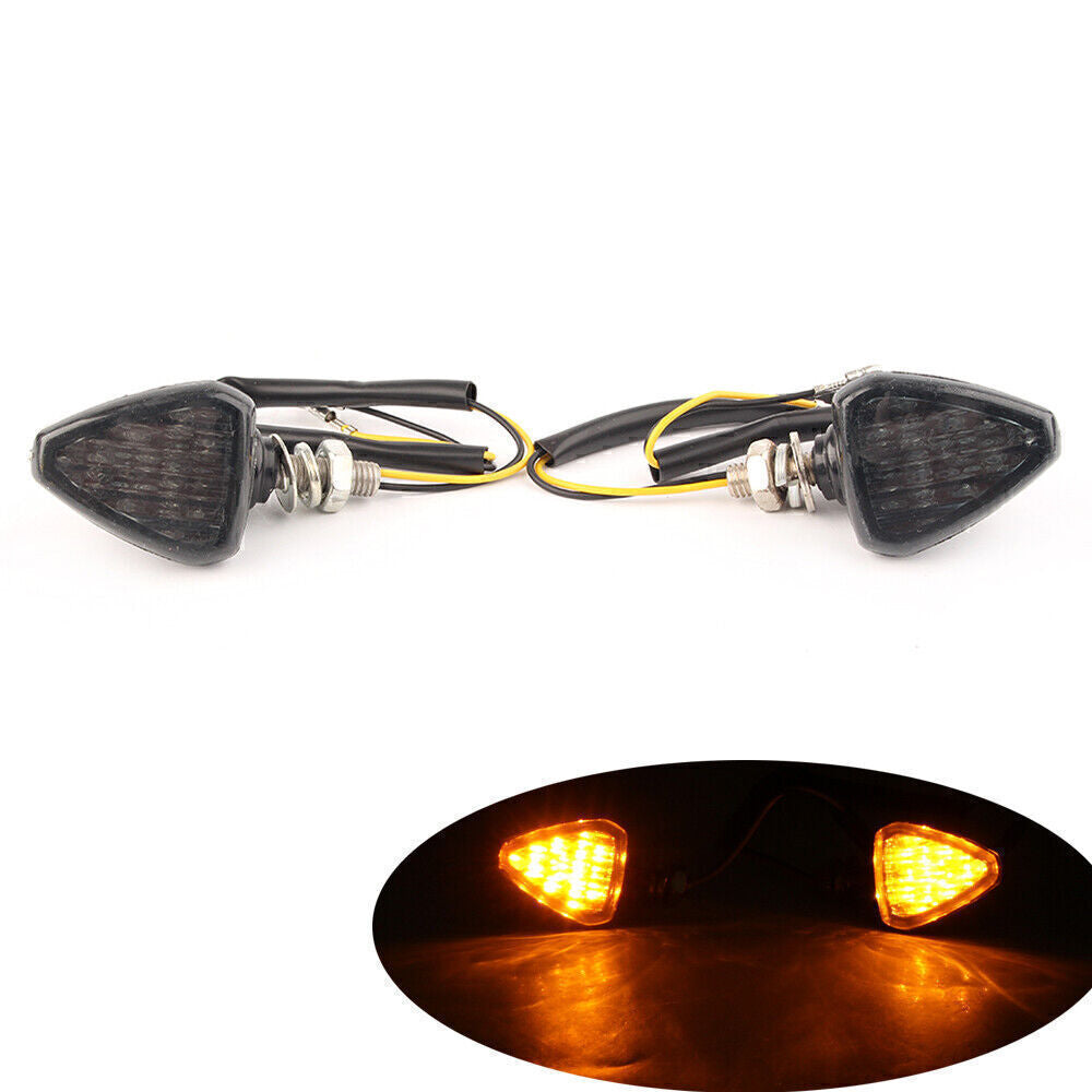 Motorcycle Smoke LED Amber Turn Signal Lights Indicator Lamp Blinker Fit for Suzuki Q