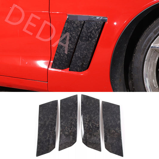 Forged Carbon Fiber Side Body Fender Vent Trim for Chevrolet for Corvette C6 2005-13