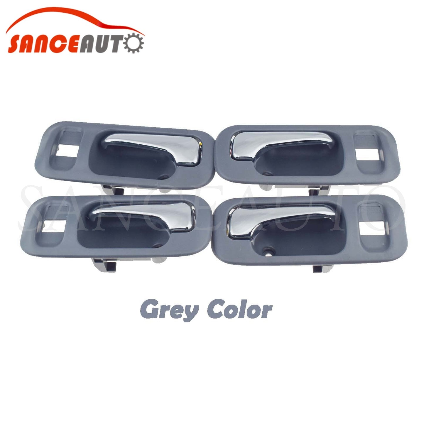 4-Piece Interior Door Handle Set, Gray Chrome Alloy, for 1997-2001 for Honda CRV n