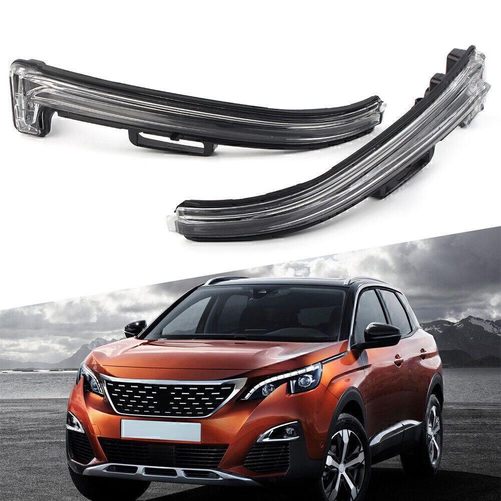 2pcs Side Rear View Mirror Turn Signal light Fit for Peugeot 3008 2017-2020 Q