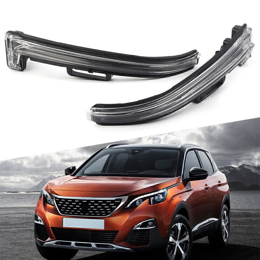 2pcs Side Rear View Mirror Turn Signal light Fit for Peugeot 3008 2017-2020 Q