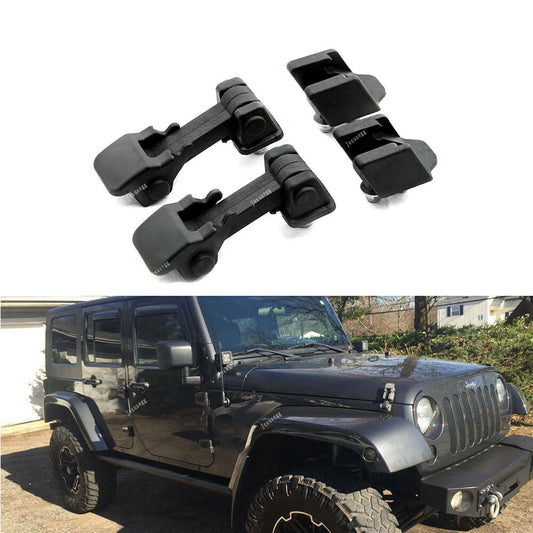 2x Front Locking Hood Catch Lock Latch Brackets Kit Fit 07-17 for Jeep for Wrangler JK Q